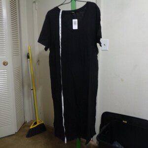 Torrid Bk Sz 22/24 Plus 4cas black slub ss vnk dress